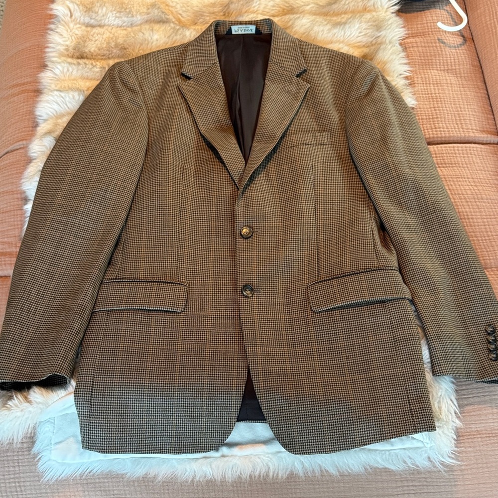 Men's Tan Houndstooth Blazer